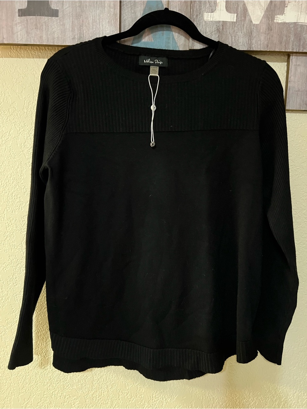 Melissa Paige Long Sleeve Black Blouse
